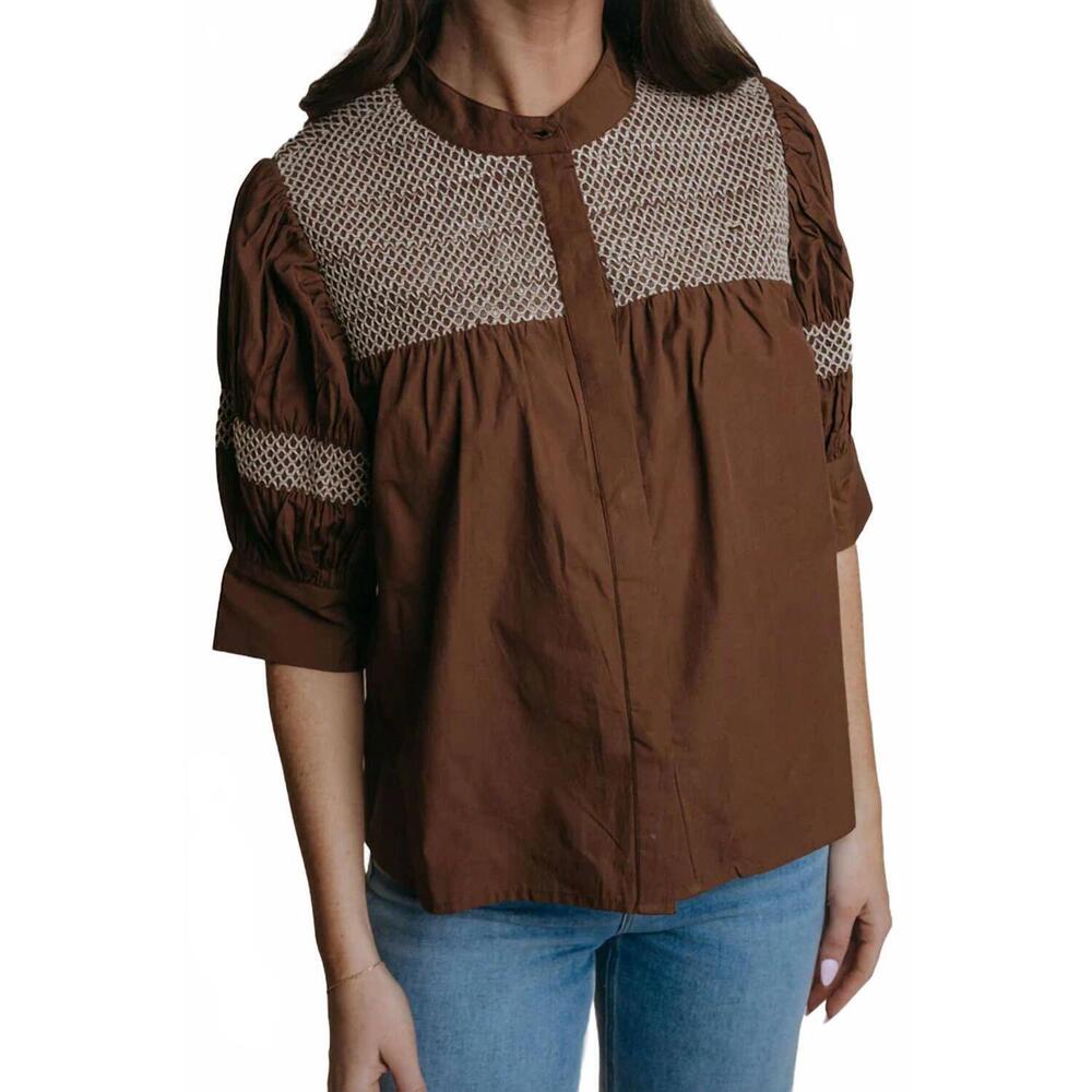 NEW LAROQUE sutton blouse in brown